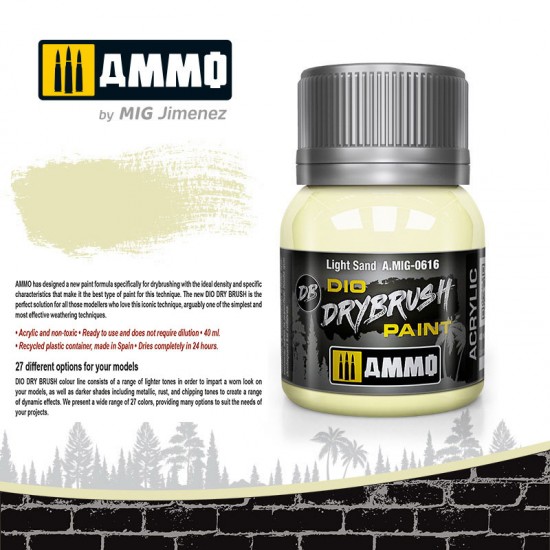 DIO Drybrush Acrylic Paint - Light Sand (40ml) DIO Drybrush Acrylic Paint - Light Sand (40ml)