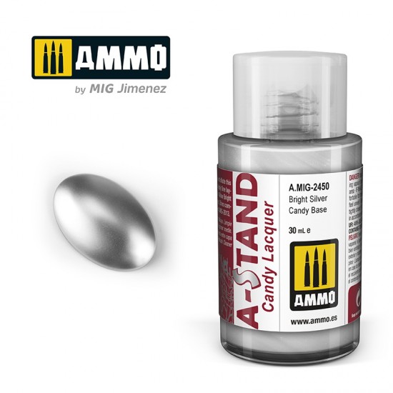A-STAND Candy Lacquer - Bright Silver Base (30ml) A-STAND Candy Lacquer - Bright Silver Base (30ml)
