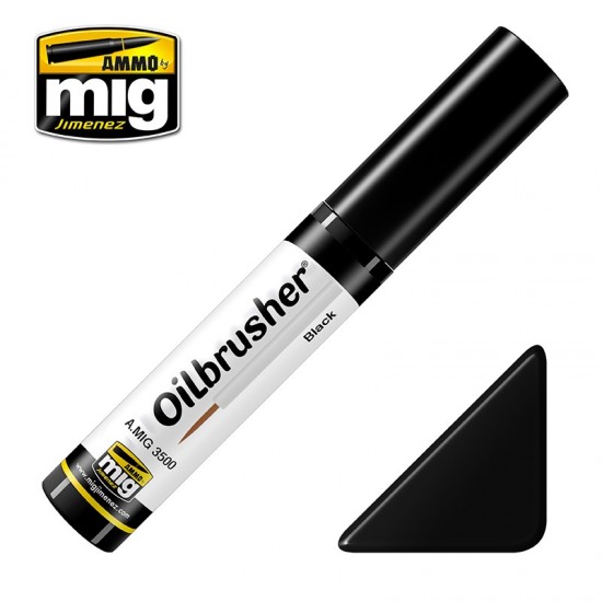 Oilbrusher - Black (Oil paint with fine brush applicator)