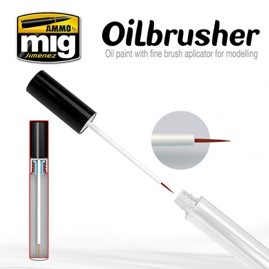 Oilbrusher - Black (Oil paint with fine brush applicator)