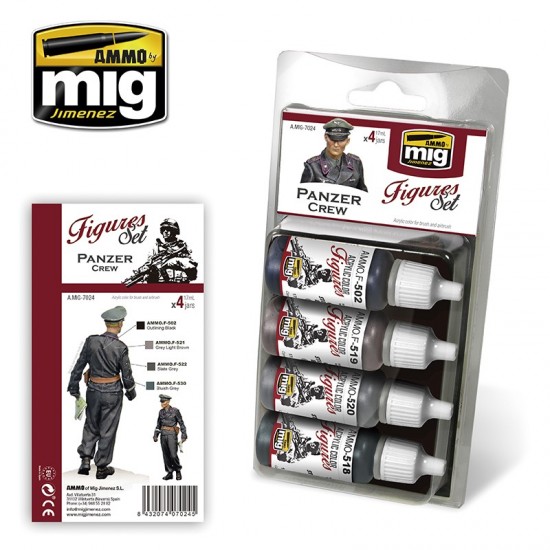 Acrylic Paint Set for Figures - Panzer Crew (4 x 17ml) Acrylic Paint Set for Figures - Panzer Crew (4 x 17ml)