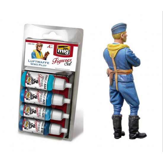 Acrylic Paint Set for Figures - WWII Luftwaffe Pilot Uniforms (4 x 17ml) Acrylic Paint Set for Figures - WWII Luftwaffe Pilot Uniforms (4 x 17ml)