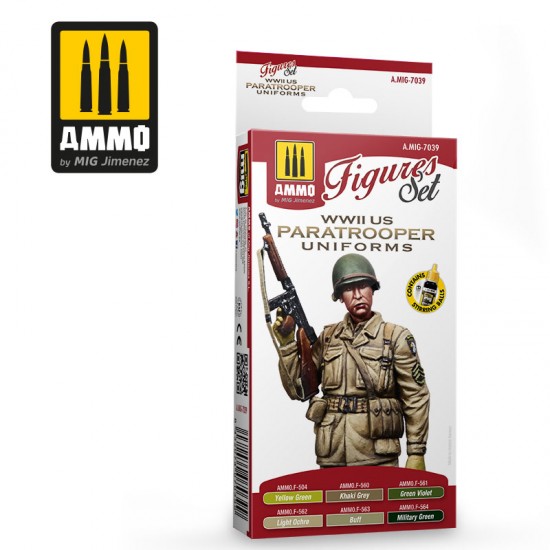 Acrylic Paint Set - WWII US Paratroopers Uniforms (6x 17ml) Acrylic Paint Set - WWII US Paratroopers Uniforms (6x 17ml)
