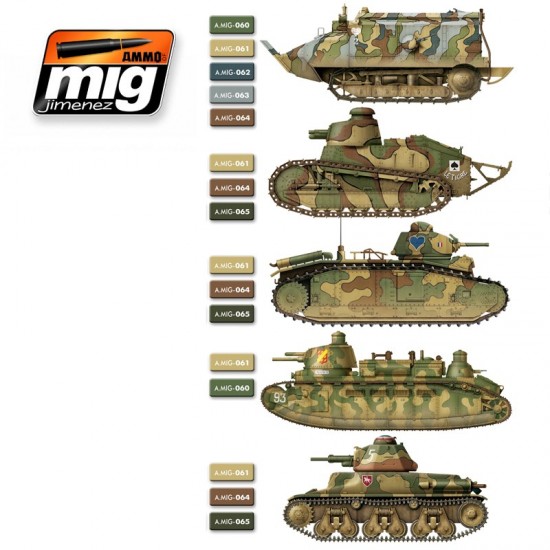 WWI & WWII French Tank Camouflage Colour Set (17ml x 6) WWI & WWII French Tank Camouflage Colour Set (17ml x 6)