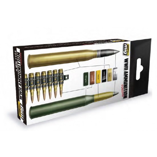 Acrylic Paint Set - WWII Ammunition Colours (17ml x 6) Acrylic Paint Set - WWII Ammunition Colours (17ml x 6)