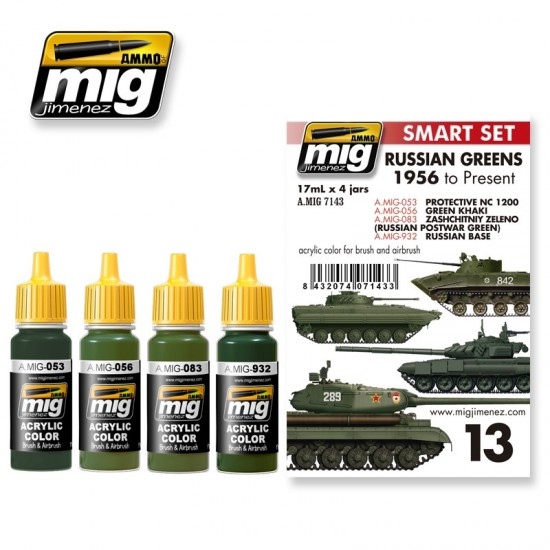 Acrylic Paint Set - Russian Greens 1956 to Present (17ml x 4) Acrylic Paint Set - Russian Greens 1956 to Present (17ml x 4)