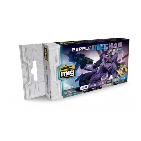 Acrylic Paint Set - Gundam (Gunpla) Purple Mechas Colour Set (17ml x 6) Acrylic Paint Set - Gundam (Gunpla) Purple Mechas Colour Set (17ml x 6)
