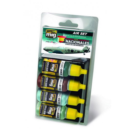 Acrylic Paint Set for Aircrafts - Spanish Civil War Nationalists Aircrafts (4 x 17ml) Acrylic Paint Set for Aircrafts - Spanish Civil War Nationalists Aircrafts (4 x 17ml)