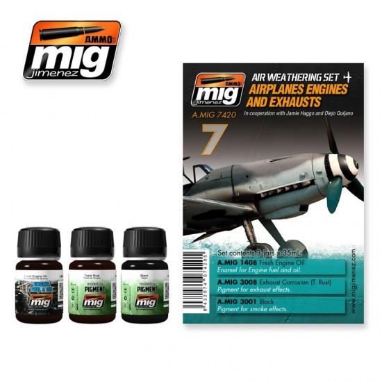 Weathering Set for Airplanes Engines and Exhausts (35ml x 3) Weathering Set for Airplanes Engines and Exhausts (35ml x 3)
