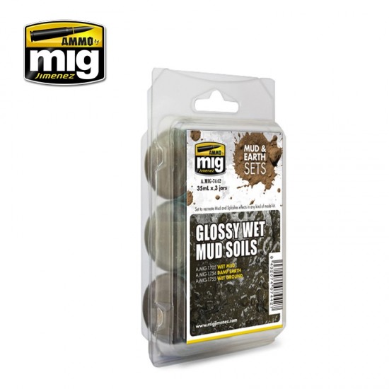 Glossy Wet Mud Soils Set - Mud and Earth Effect (3 x 35ml) Glossy Wet Mud Soils Set - Mud and Earth Effect (3 x 35ml)