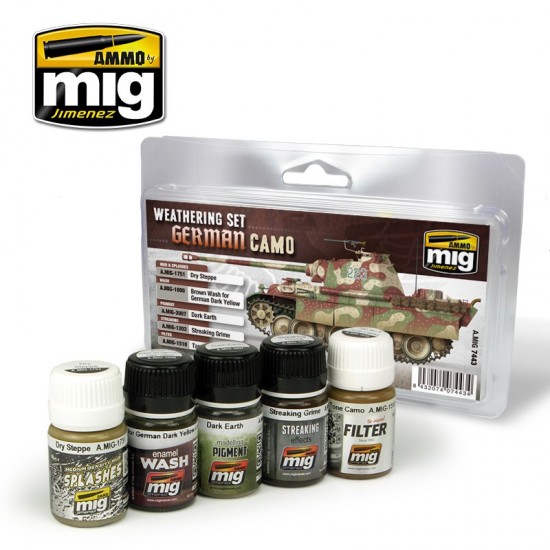 German Camouflage Weathering Set (4x 35ml, 1x 30ml) German Camouflage Weathering Set (4x 35ml, 1x 30ml)