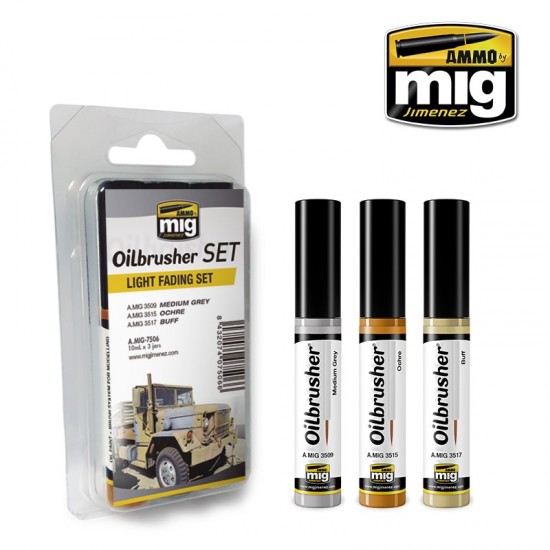 Oilbrushers Set - Light Fading (3 Oil paints with fine brush applicators) Oilbrushers Set - Light Fading (3 Oil paints with fine brush applicators)