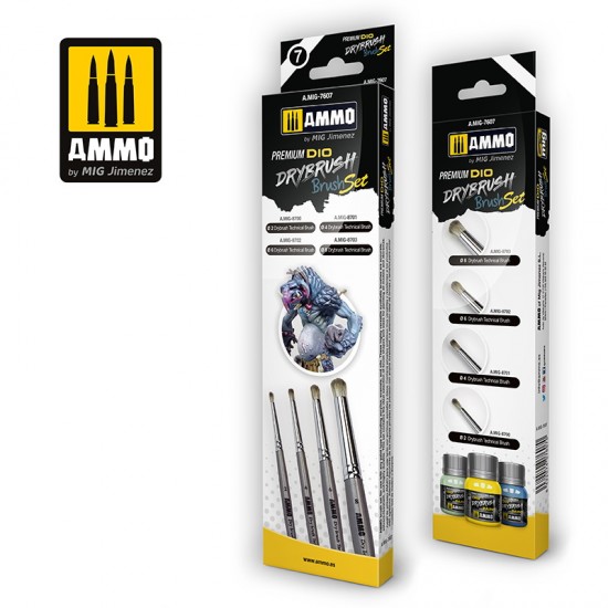 Premium Dio Drybrush Set (#2 #4 #6 #8 Technical Brush) Premium Dio Drybrush Set (#2 #4 #6 #8 Technical Brush)