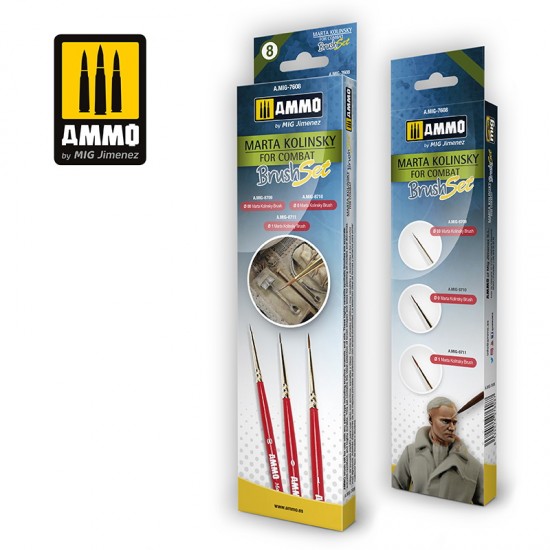 Marta Kolinsky for Combat Brush Set (#00 #0 #1) Marta Kolinsky for Combat Brush Set (#00 #0 #1)