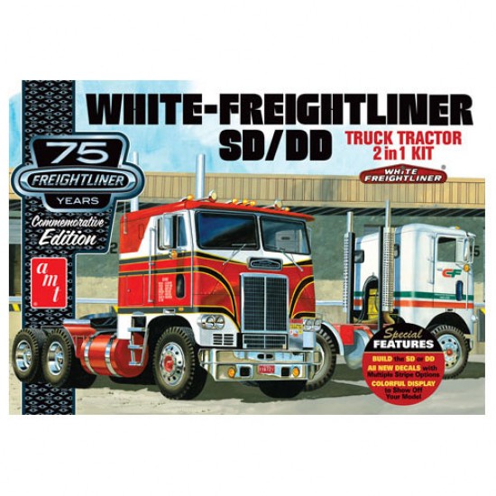 1/25 White Freightliner SD/DD Truck Tractor 2in1 1/25 White Freightliner SD/DD Truck Tractor 2in1
