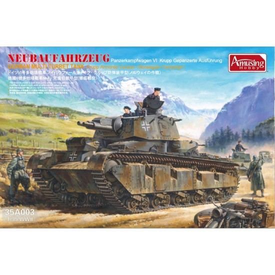 1/35 WWII German Multi-Turret Tank Panzerkampfwagen VI Neubaufahrzeug Krupp Version 1/35 WWII German Multi-Turret Tank Panzerkampfwagen VI Neubaufahrzeug Krupp Version