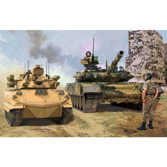 1/35 Russian T-90A Main Battle Tank & Uran-9 Unmanned Ground Combat Vehicle 1/35 Russian T-90A Main Battle Tank & Uran-9 Unmanned Ground Combat Vehicle