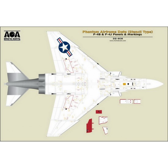 1/32 Phantom Airframe Data (Stencil Type) - F-4B & F-4J Panels & Markings for Tamiya kits 1/32 Phantom Airframe Data (Stencil Type) - F-4B & F-4J Panels & Markings for Tamiya kits
