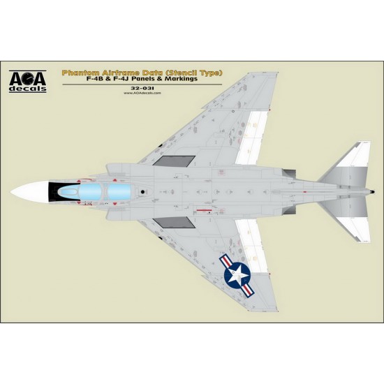 1/32 Phantom Airframe Data (Stencil Type) - F-4B & F-4J Panels & Markings for Tamiya kits 1/32 Phantom Airframe Data (Stencil Type) - F-4B & F-4J Panels & Markings for Tamiya kits