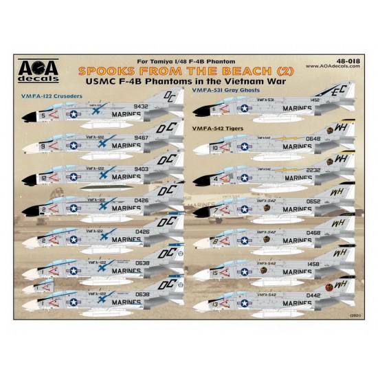 1/48 Vietnam War USMC F-4B Phantoms Spooks from the Beach Vol.2 for Tamiya kits 1/48 Vietnam War USMC F-4B Phantoms Spooks from the Beach Vol.2 for Tamiya kits