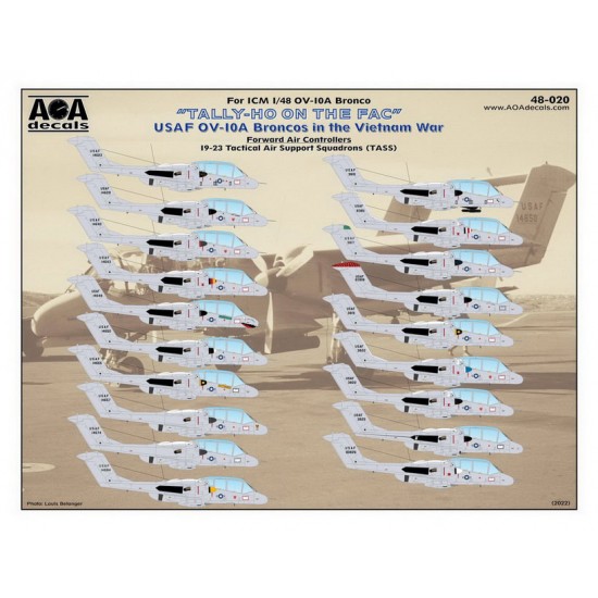 1/48 Vietnam War USAF OV-10A Broncos Tally-Ho on the FAC Decals for ICM kits 1/48 Vietnam War USAF OV-10A Broncos Tally-Ho on the FAC Decals for ICM kits