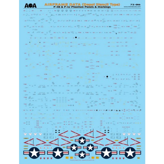 1/72 Phantom Airframe Data (Depot Stencil Type) Decal -F-4B/J Panels and Markings for Fine Molds 1/72 Phantom Airframe Data (Depot Stencil Type) Decal -F-4B/J Panels and Markings for Fine Molds