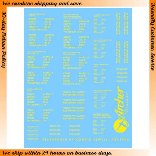 1/35 D-Day Shipping Stencils for US Shermans (Yellow) 1/35 D-Day Shipping Stencils for US Shermans (Yellow)