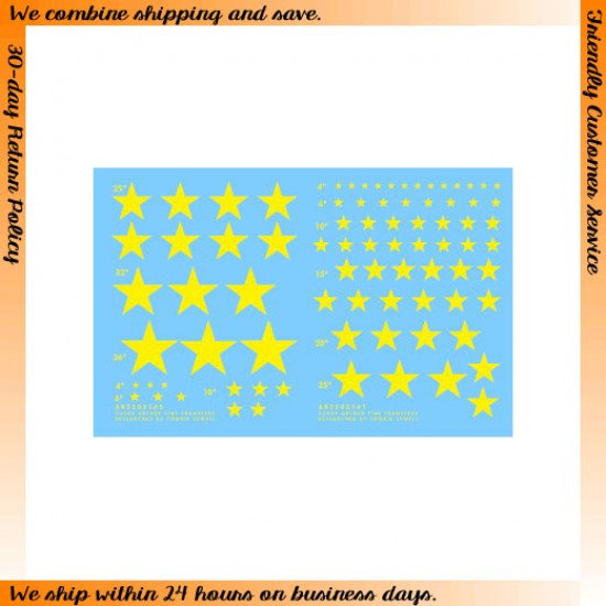 1/35 US Stars for Soft-skinned Vehicles (Yellow) 1/35 US Stars for Soft-skinned Vehicles (Yellow)