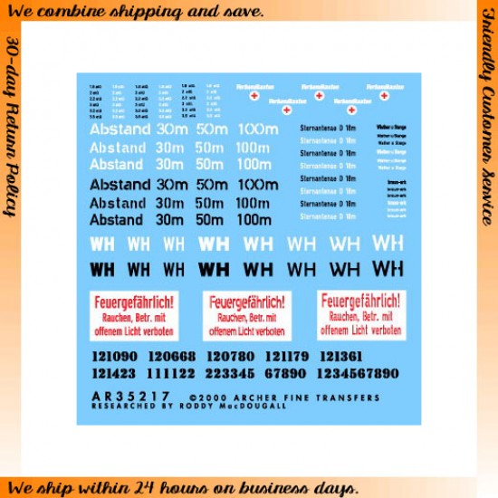 1/35 WWII German Miscellaneous Vehicle Markings 1/35 WWII German Miscellaneous Vehicle Markings