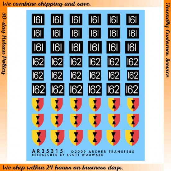 1/35 British 25th Division AoS and Formation Signs 1/35 British 25th Division AoS and Formation Signs