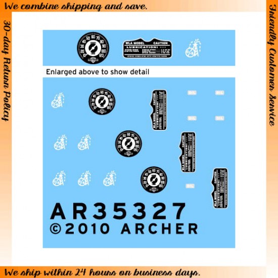 1/35 H.D. Motorcycle Instruments &Placards for Miniart kit #35080 1/35 H.D. Motorcycle Instruments &Placards for Miniart kit #35080