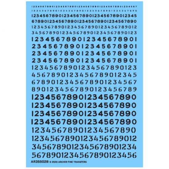 1/35 Generic Stencil Style & Non-Stencil Style Numbers (Black, Nano Film Decals)