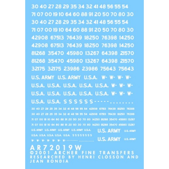 1/72 Generic Early War Registration Codes, Non-Stencil Style (White) 1/72 Generic Early War Registration Codes, Non-Stencil Style (White)