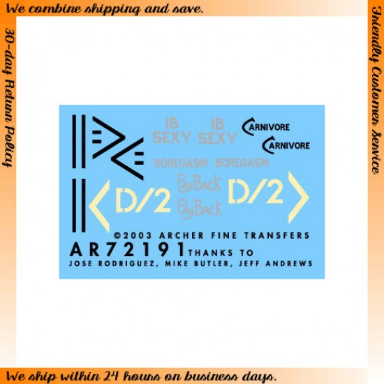 Dry Transfers - 1/72 USMC M1A1 Abrams OIF Dry Transfers - 1/72 USMC M1A1 Abrams OIF