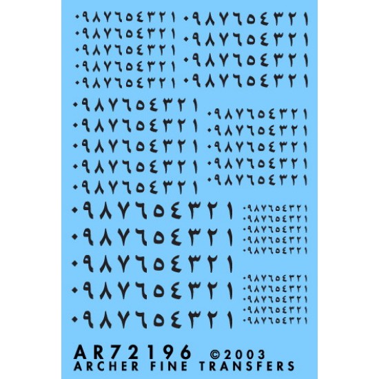 1/72 Arabic Numbers (Black) 1/72 Arabic Numbers (Black)