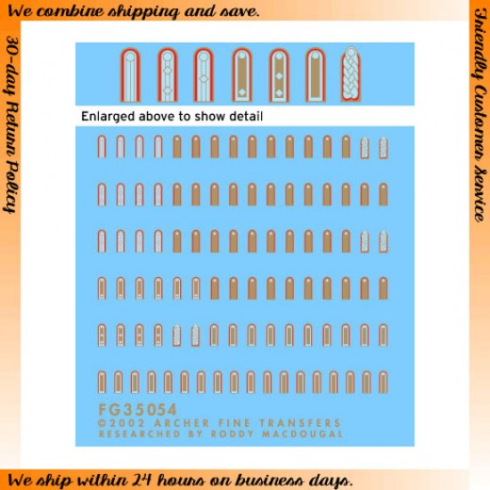 1/35 Afrika Korps Shoulder Boards for Artillery Troops 1/35 Afrika Korps Shoulder Boards for Artillery Troops