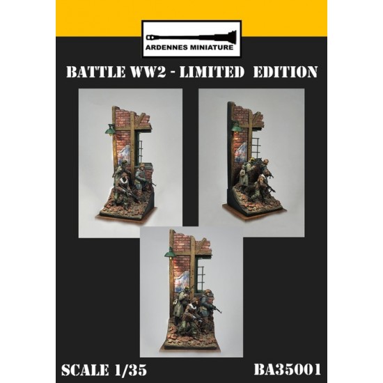1/35 WWII Battle - German Soldiers (3 figures w/diorama base) [Limited Edition]