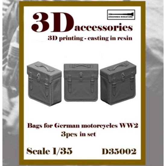 1/35 Bags for WWII German Motorcycles (3pcs) 1/35 Bags for WWII German Motorcycles (3pcs)