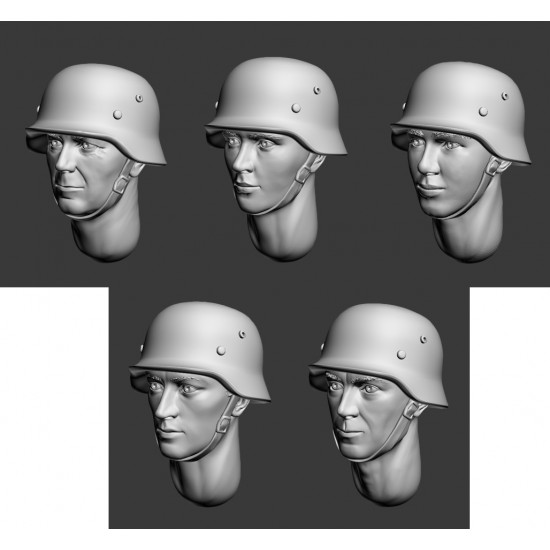 1/35 WWII German Heads In Steel Helmets Vol.1