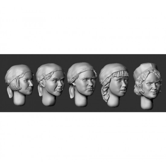 1/35 WWII Female Medical Staff Heads 1/35 WWII Female Medical Staff Heads