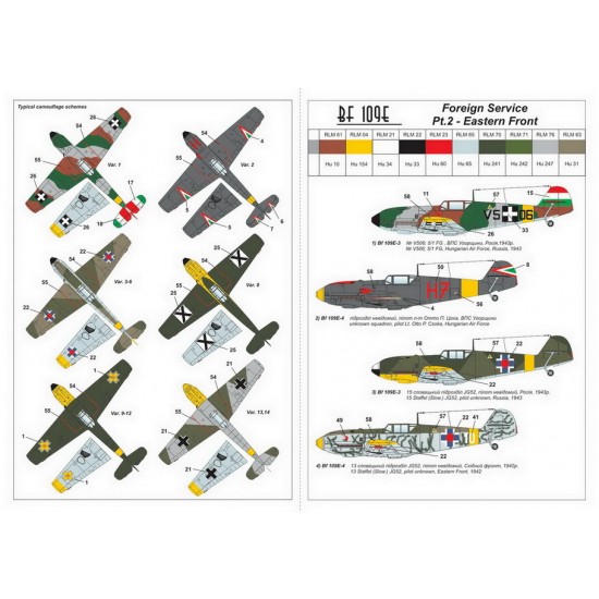 1/144 Messerschmitt Bf 109E Foreign Service Aces #2 - Hungary/Slovakia/Bulgaria/Romania 1/144 Messerschmitt Bf 109E Foreign Service Aces #2 - Hungary/Slovakia/Bulgaria/Romania