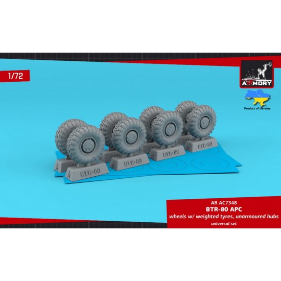 1/72 BTR-80 APC Wheels w/Weighted Tyres KI-80N 1/72 BTR-80 APC Wheels w/Weighted Tyres KI-80N