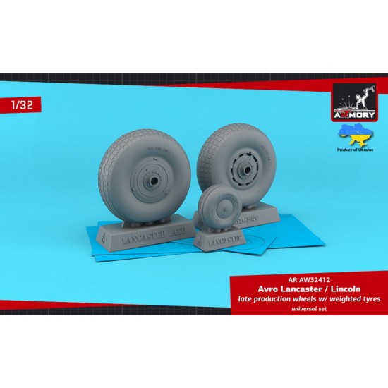 1/32 Avro Lancaster / Lincoln Wheels Late Type w/Weighted Tyres for HK Model/Border Model 1/32 Avro Lancaster / Lincoln Wheels Late Type w/Weighted Tyres for HK Model/Border Model