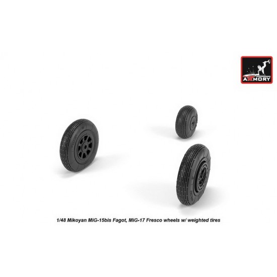 1/48 Mikoyan MiG-15bis Fagot (Late)/MiG-17 Fresco Wheels w/Weighted Tyres 1/48 Mikoyan MiG-15bis Fagot (Late)/MiG-17 Fresco Wheels w/Weighted Tyres