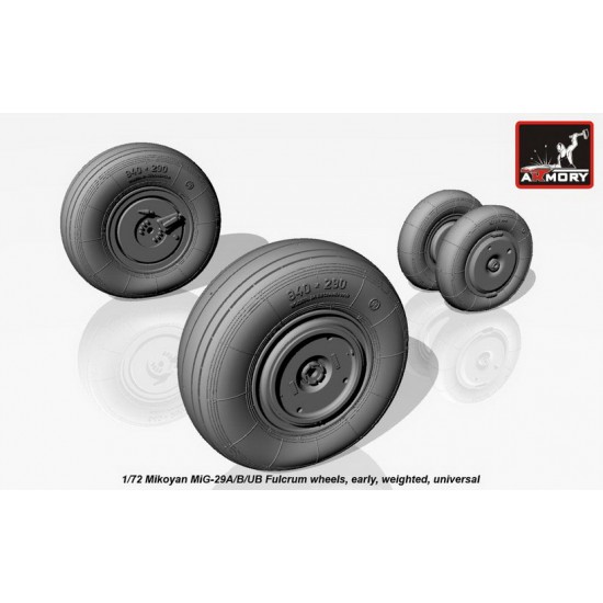 1/72 Mikoyan MiG-29A/B/UB Fulcrum Weighted Wheels (Early) 1/72 Mikoyan MiG-29A/B/UB Fulcrum Weighted Wheels (Early)