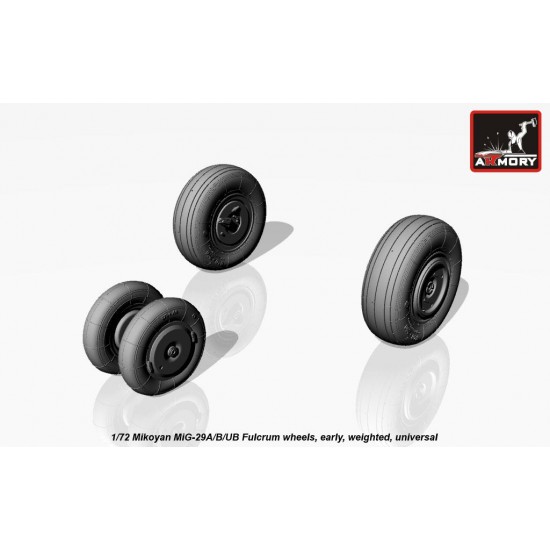 1/72 Mikoyan MiG-29A/B/UB Fulcrum Weighted Wheels (Early) 1/72 Mikoyan MiG-29A/B/UB Fulcrum Weighted Wheels (Early)