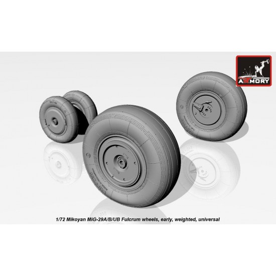 1/72 Mikoyan MiG-29A/B/UB Fulcrum Weighted Wheels (Early) 1/72 Mikoyan MiG-29A/B/UB Fulcrum Weighted Wheels (Early)