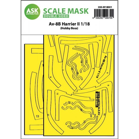 1/18 AV-8B Harrier II Double-sided Express Fit Mask for HobbyBoss kit 1/18 AV-8B Harrier II Double-sided Express Fit Mask for HobbyBoss kit