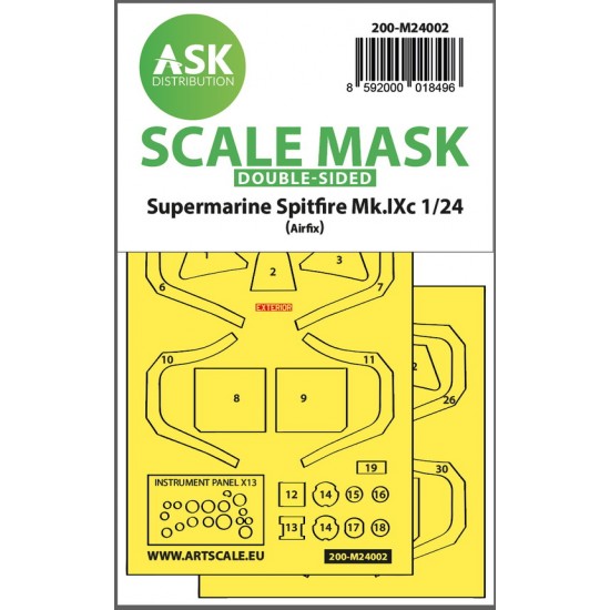 1/24 Spitfire Mk.IX Double-sided Masking for Airfix kits 1/24 Spitfire Mk.IX Double-sided Masking for Airfix kits