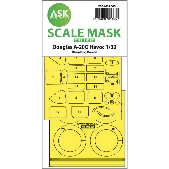 1/32 A-20G Havoc One-sided Express Self-adhesive Masking for HK Model 1/32 A-20G Havoc One-sided Express Self-adhesive Masking for HK Model